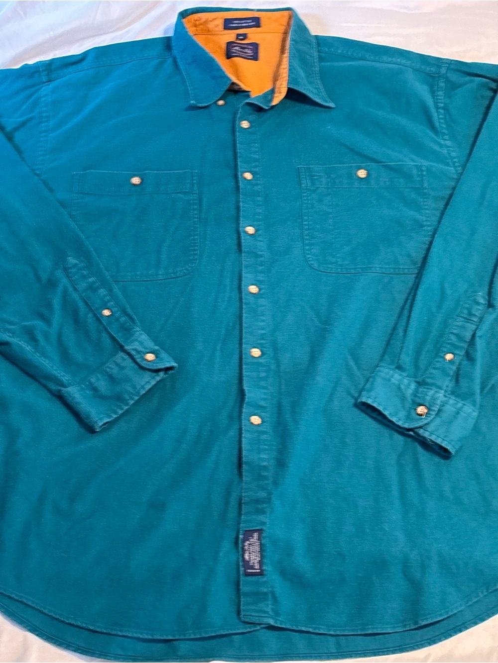 Allen Solly Teal flannel with contrasting mustard yellow XL men’s vintage